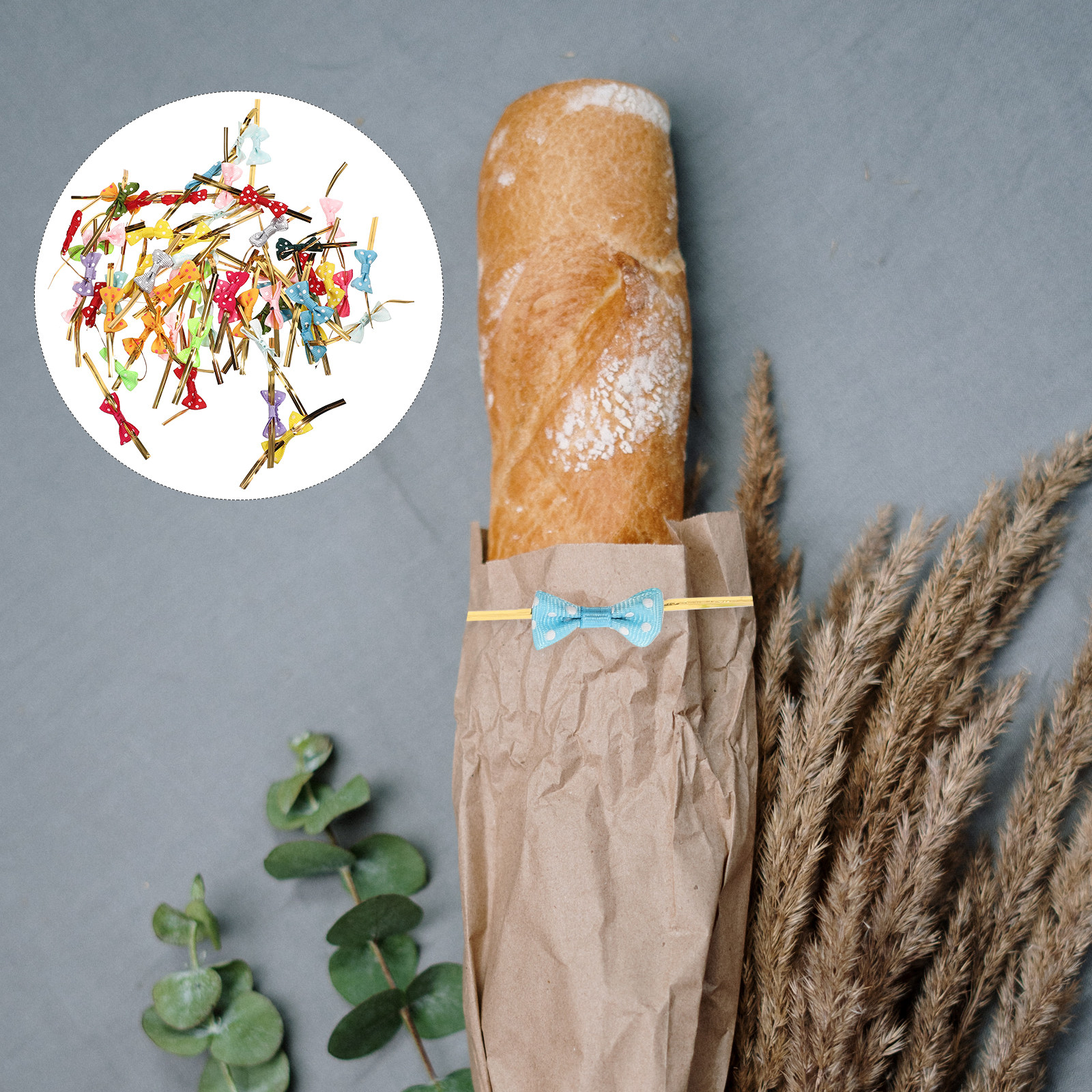 Food Day Snacks - 100Pcs Food Sealing Tie Bows Polyester