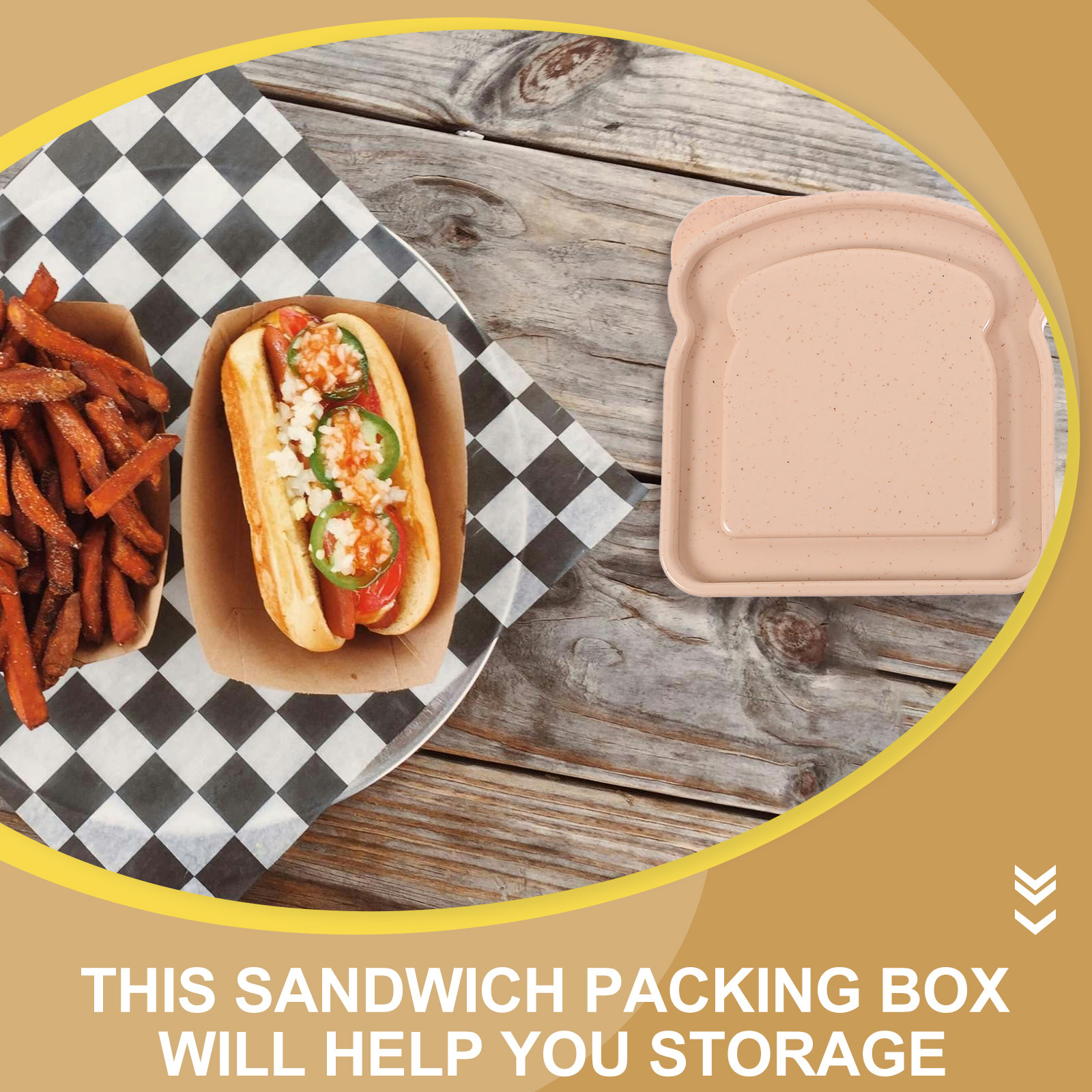 Food Snacks For Camping - 4Pcs Sandwich Storage Box Portable Food