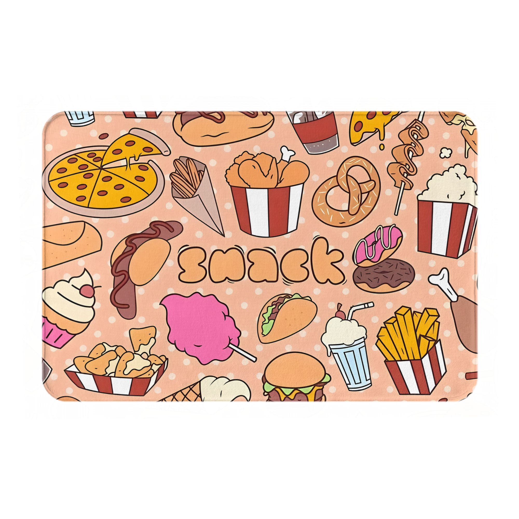 Cartoon Snack Food Doormat Kaw - Food Snacks Background recensie en prijs