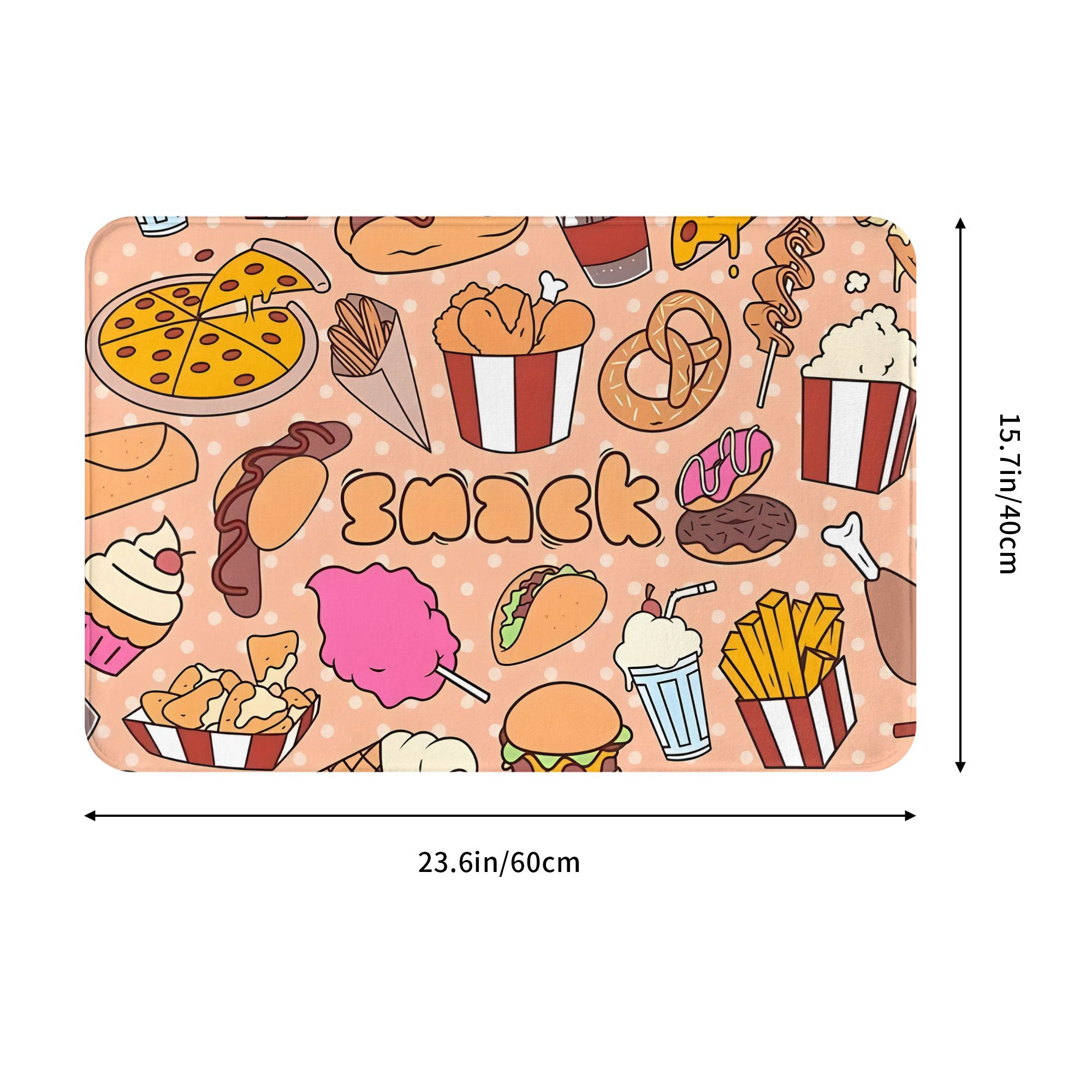 Cartoon Snack Food Doormat Kaw - Food Snacks Background recensie en prijs