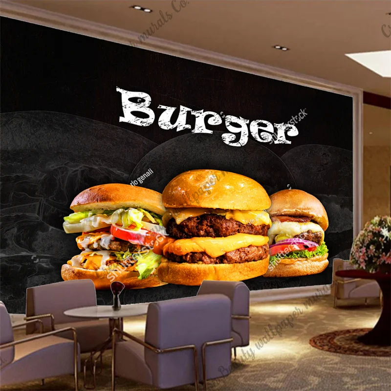 Custom Burger Photo Wallpaper  - Food Snacks Background recensie en prijs