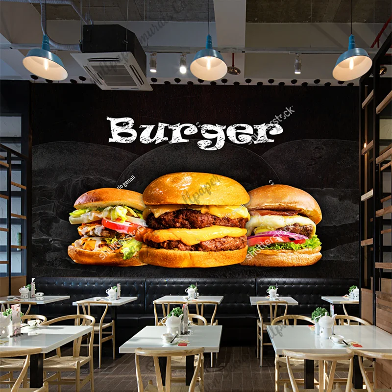 Custom Burger Photo Wallpaper  - Food Snacks Background recensie en prijs