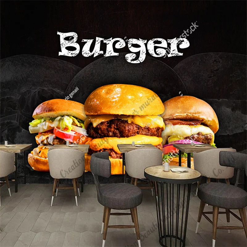 Custom Burger Photo Wallpaper  - Food Snacks Background recensie en prijs
