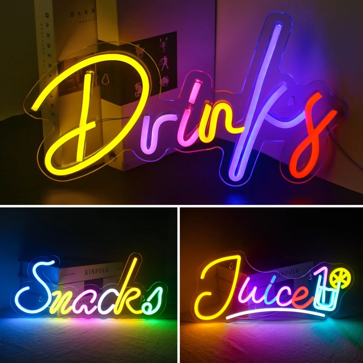 Drinks & Snacks Bar LED Neon L - Food Snacks Background recensie en prijs
