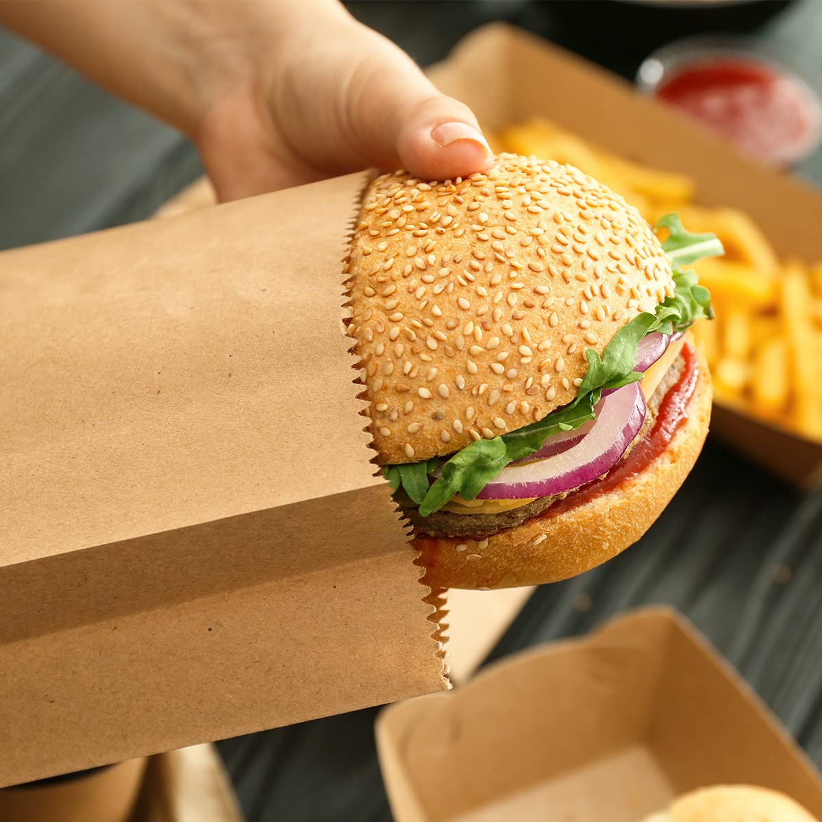 Paper Lunch Bags 20/50PCS Kraf - Food Day Snacks recensie en prijs