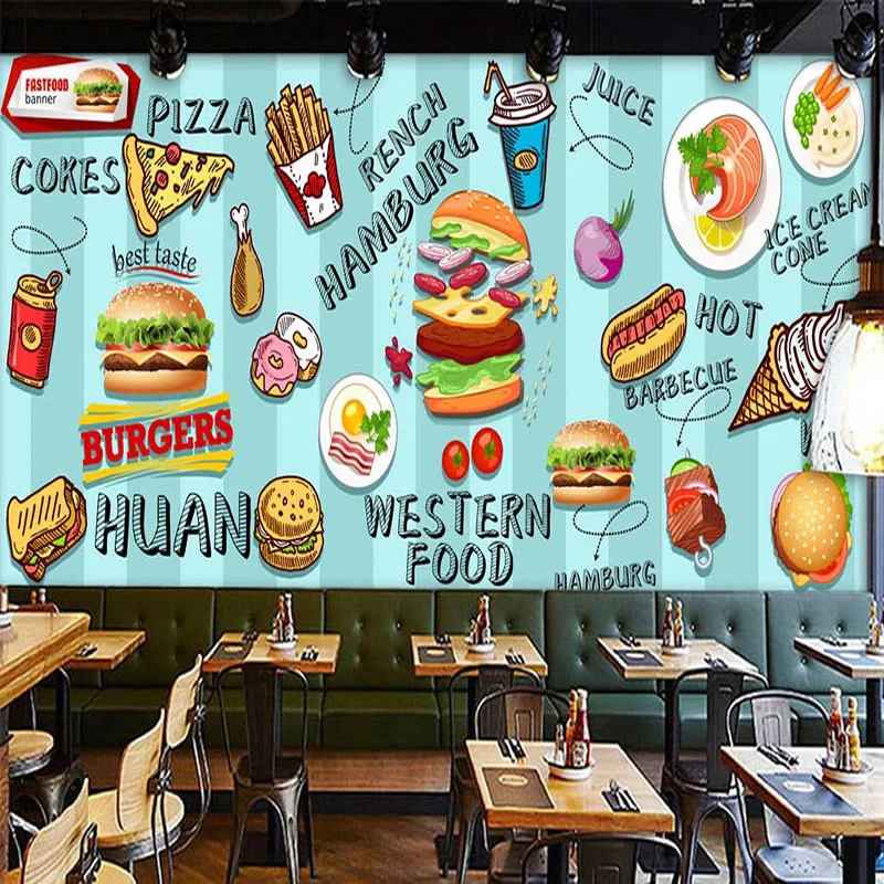 Custom 3D Wallpaper Hand-paint - Food Snacks Background recensie en prijs