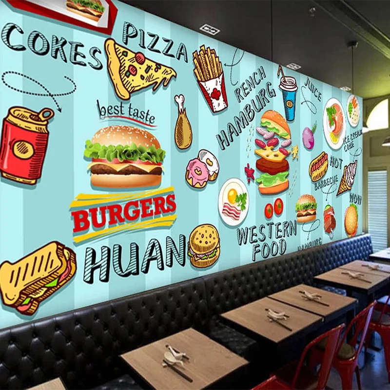 Custom 3D Wallpaper Hand-paint - Food Snacks Background recensie en prijs