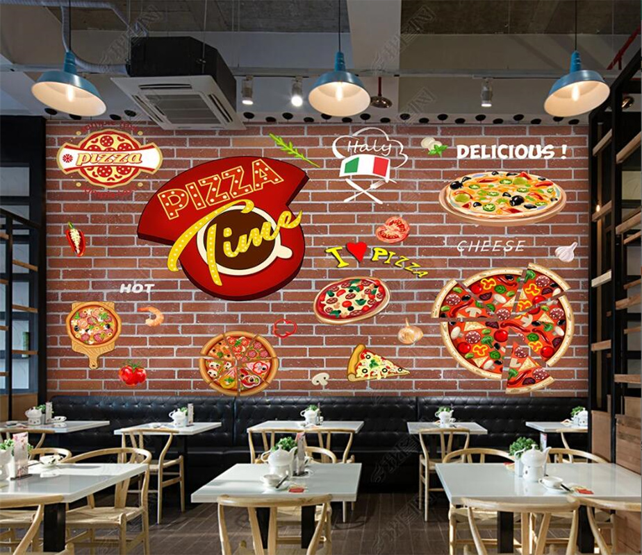 Custom Pizza Fast Food Mural W - Food Snacks Background recensie en prijs