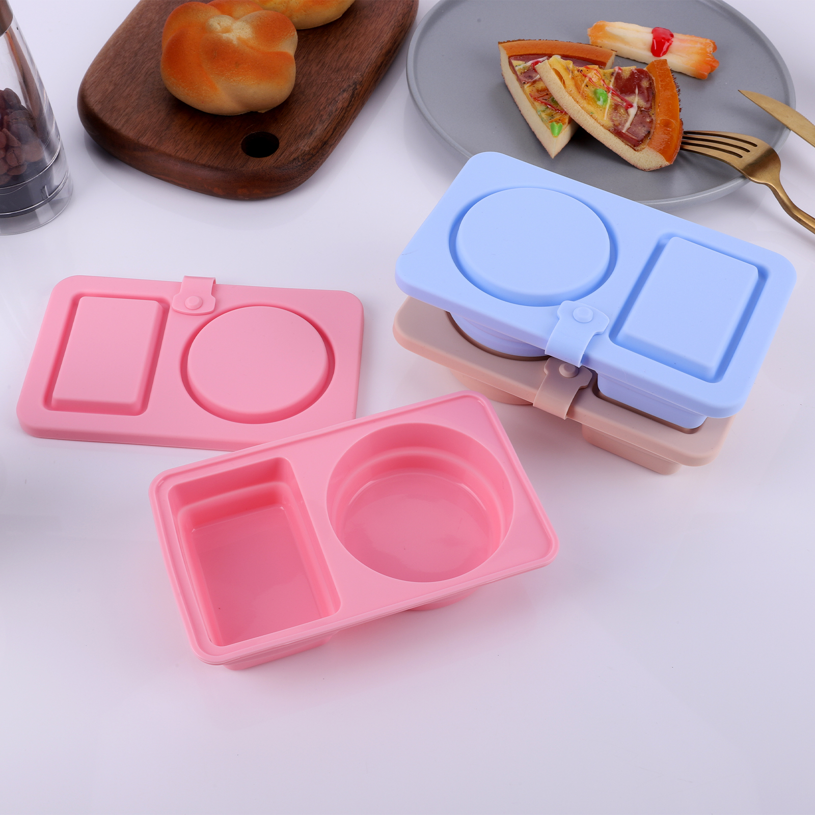 3Pcs 2 Compartment Silicone Sn - Food Snacks For Camping recensie en prijs