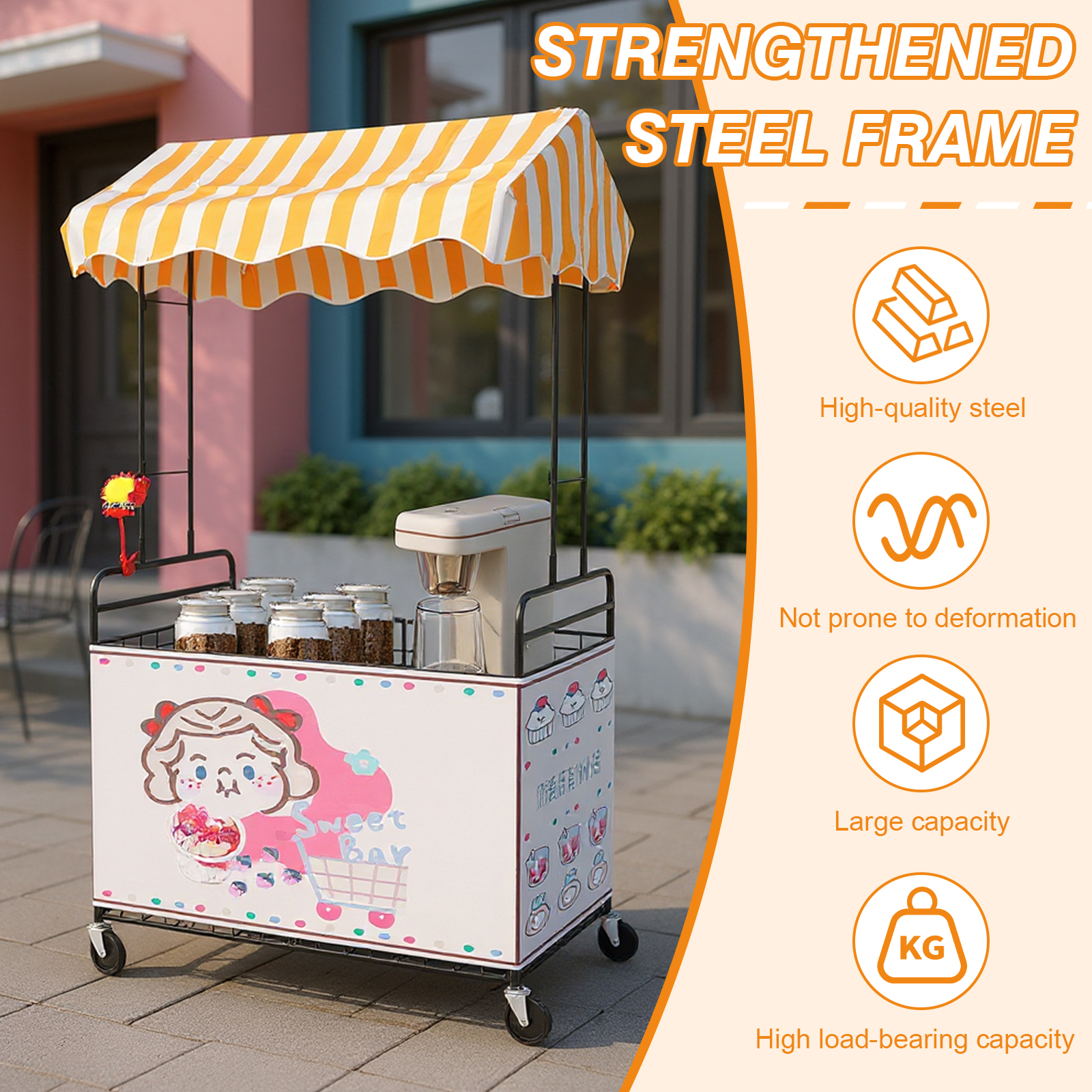 Movable Stall Display Stand wi - Street Food Snacks recensie en prijs