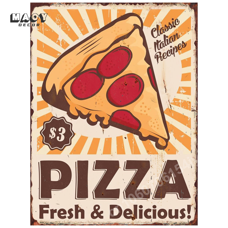 Pizza Funny Food Metal Tin Sig - Food Snacks Background recensie en prijs