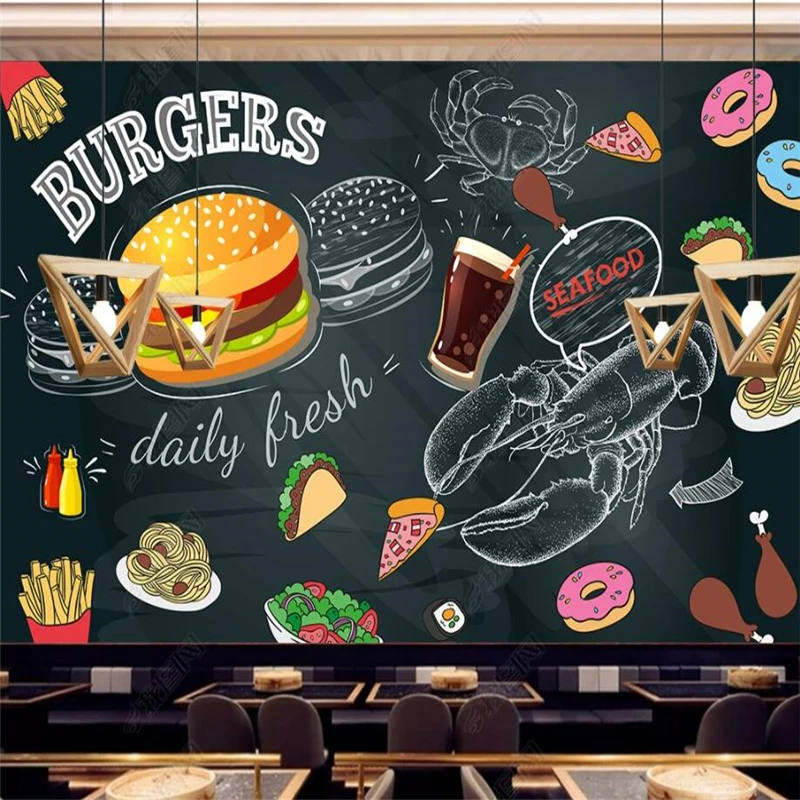 Blackboard Hand Painted Burger - Food Snacks Background recensie en prijs