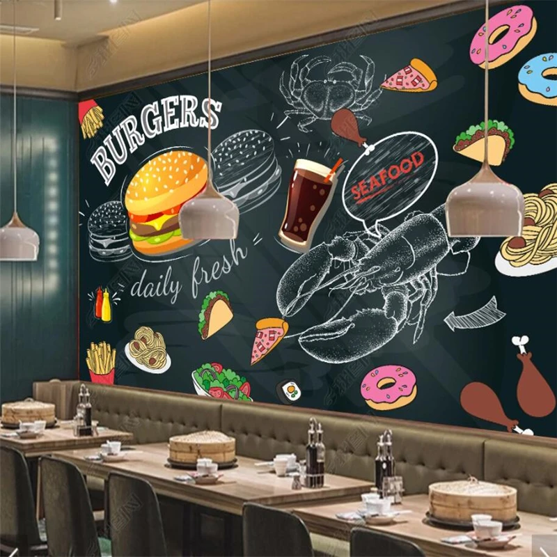 Blackboard Hand Painted Burger - Food Snacks Background recensie en prijs