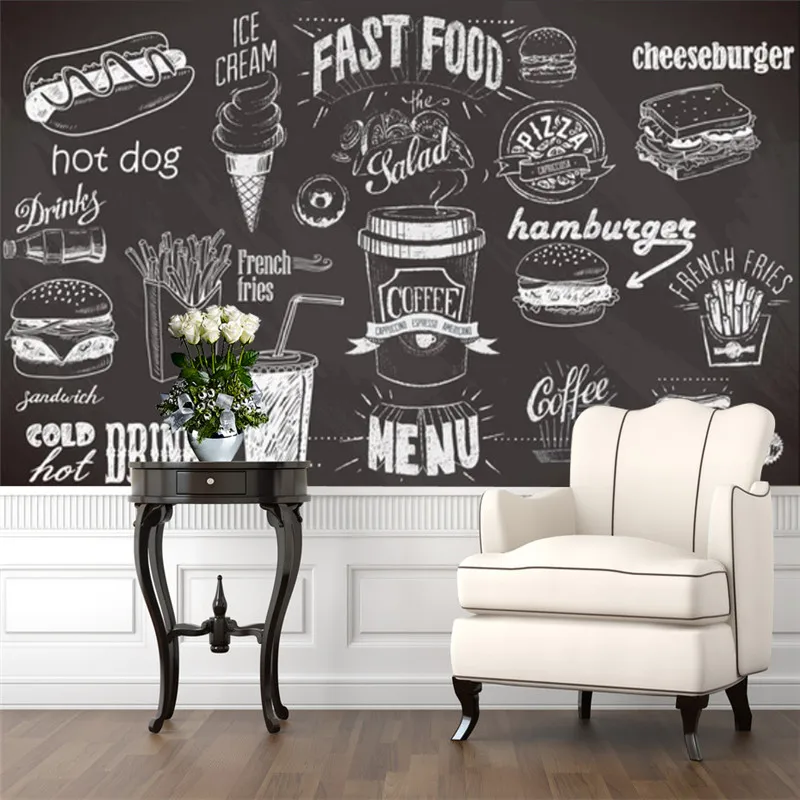 Custom Hand-painted Blackboard - Food Snacks Background recensie en prijs