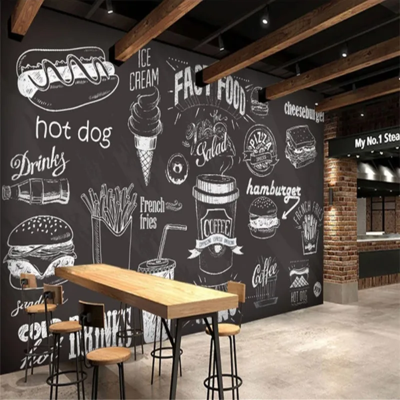 Custom Hand-painted Blackboard - Food Snacks Background recensie en prijs
