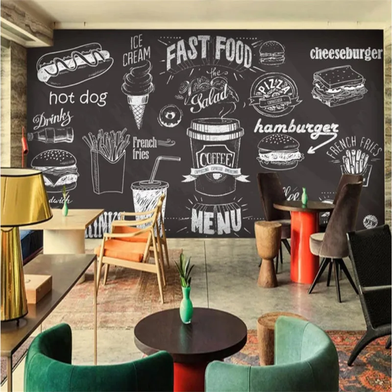 Custom Hand-painted Blackboard - Food Snacks Background recensie en prijs