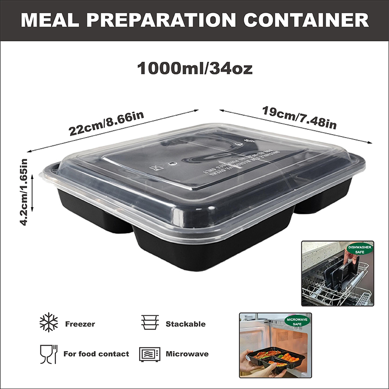 3-Compartment 34 Oz/1000 Ml, 1 - Food Prep Snacks recensie en prijs